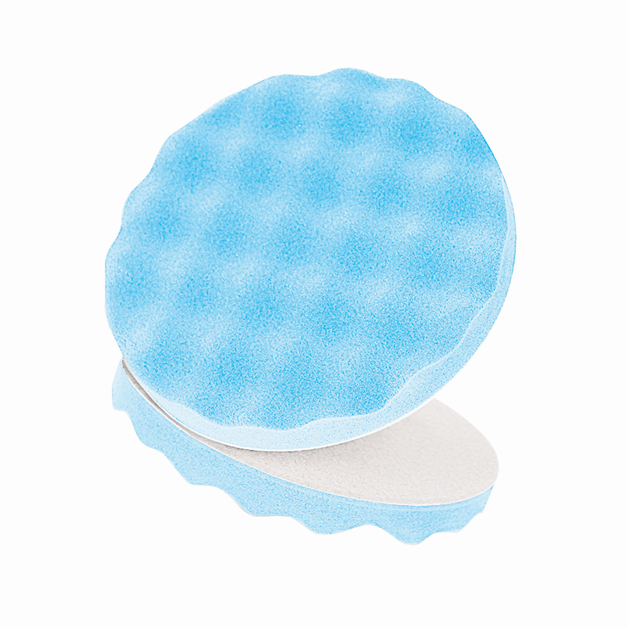 3M 05751 Single Sided Ultrafine Polishing Pad, 8 in Dia, Hook and Loop Attachment, Foam Pad, Blue, 2 pads/PKG