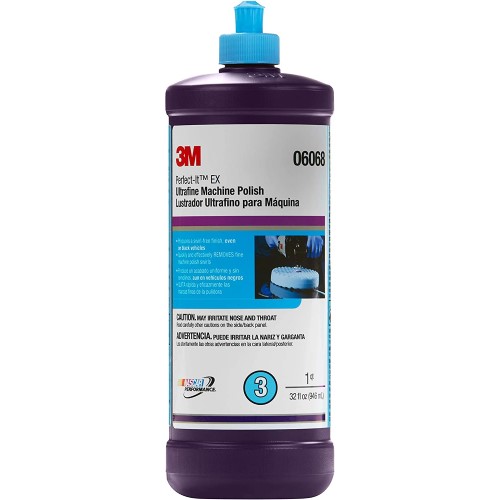 3M Perfect-It 06068 EX Ultrafine Machine Polish, Liquid, Blue, 1 Quart