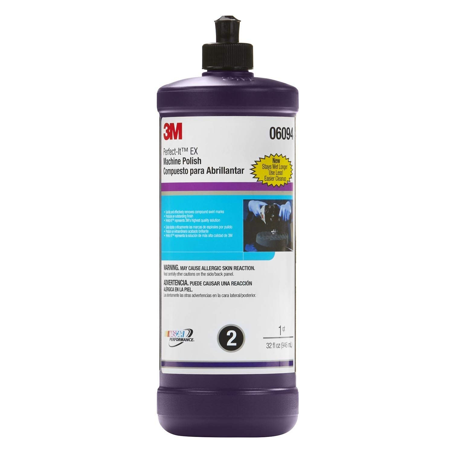 3M Perfect-It 06094 EX Machine Polish, Liquid, Gray, Polish, 1 Quart
