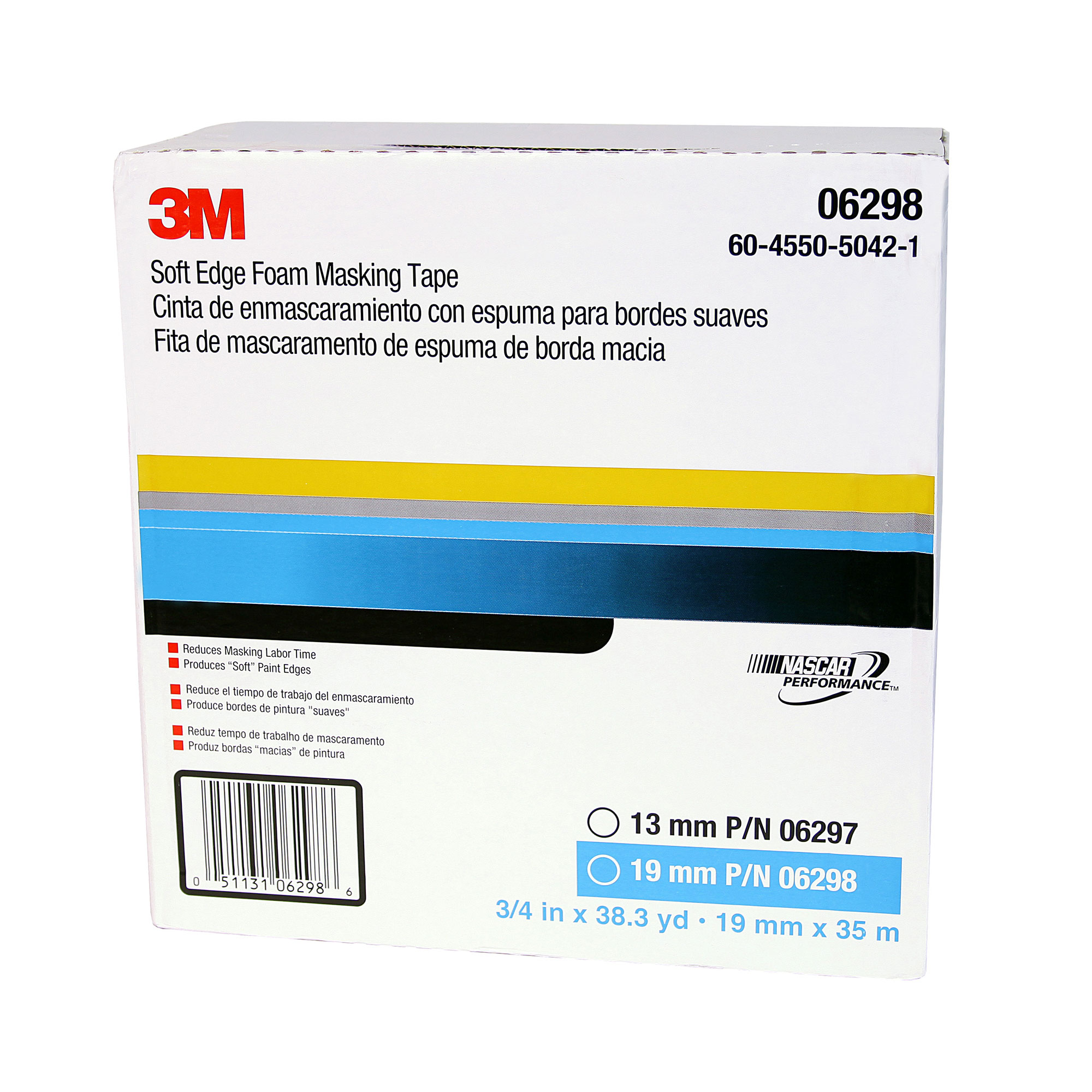3M 06298 Soft Edge Masking Tape, 35 m L x 15 mm W