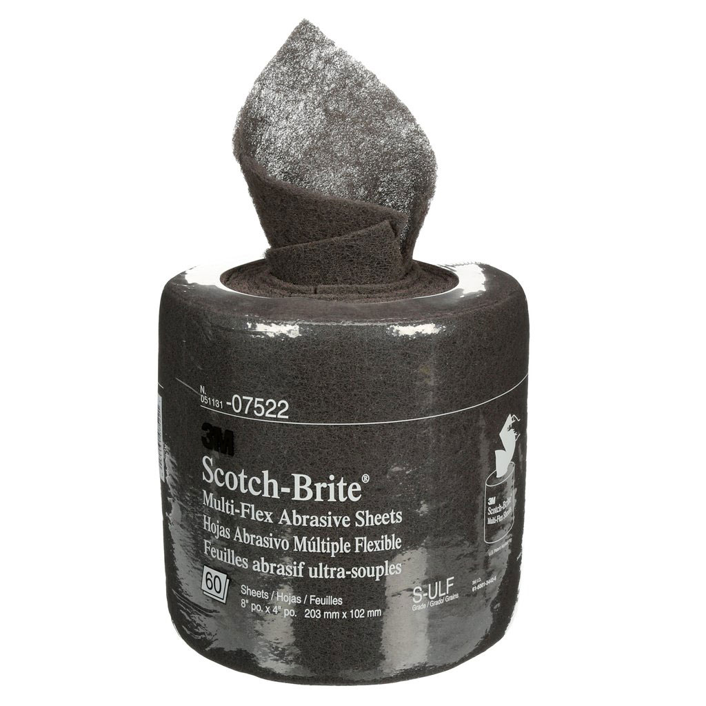 3M Scotch-Brite Multi-Flex Sheet Roll, MX-SR, SiC Ultra Fine, 8 in x 20 ft, 60 sheets/ roll, Item # 07522