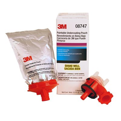 3M 08747 Paintable Rubberized Undercoating, 5.5 fl-oz Pouch, Black