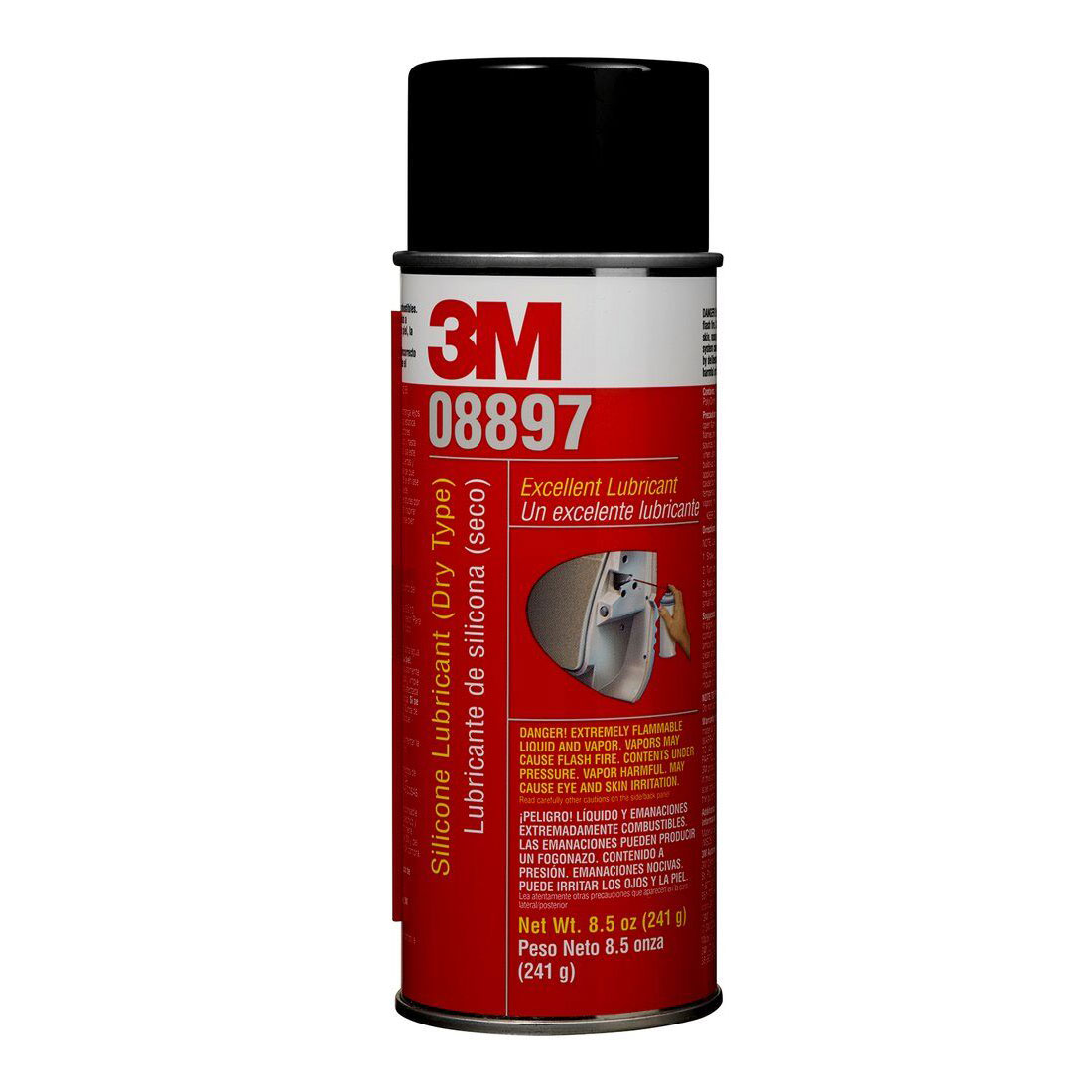 3M 08897 Dry Film Silicone Lubricant, 8.5 oz Aerosol Can, Transparent, <=390 g/L VOC