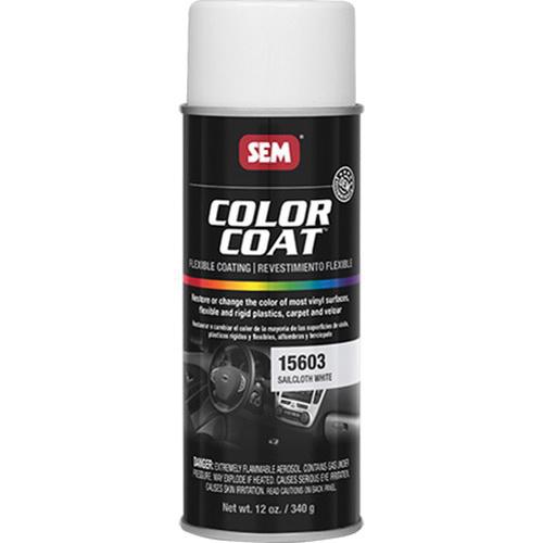 SEM Color Coat 15603 Flexible Coating, 16 oz Aerosol Can, Sailcloth White, 24 hr Curing, Aerosol