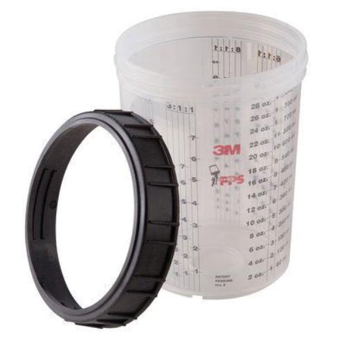 3M PPS 16023 Mixing Cup & Collar Large, 850 mL, 1/PKG