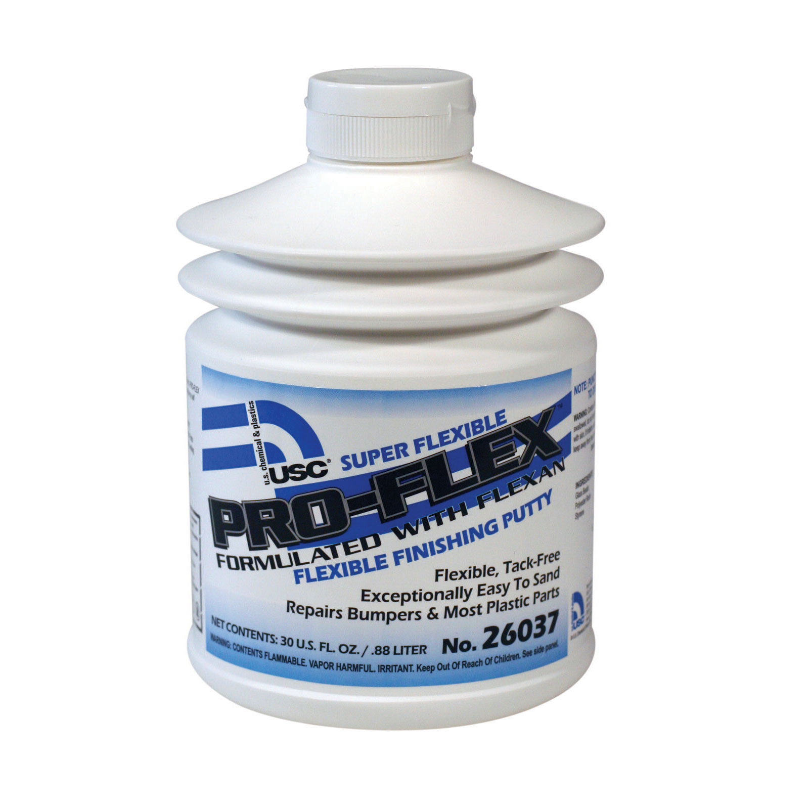 USC 26037 PRO-FLEX Super Flexible Polyester Finishing Putty, 30 oz Pumptainer Bottle, Liquid, Item # 26037