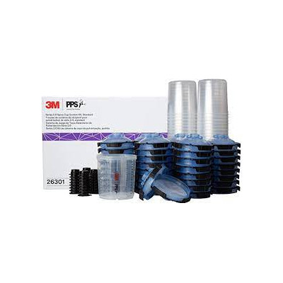 3M 26301 PPS Spray Cup, Lids and Liner Kit, 22 oz., 125-Micron Filter, Standard