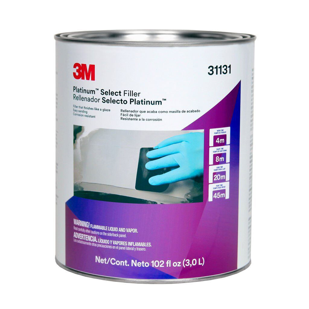 3M Platinum 31131 Body Filler, Lavender, Paste, 1 Gallon