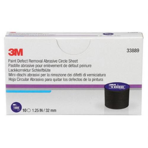 3M 33889 Abrasive Circle Sheet, 32 mm W, 1000 Grit, Fine Grade, Aluminum Oxide Abrasive, Navy Blue, Wet/Dry