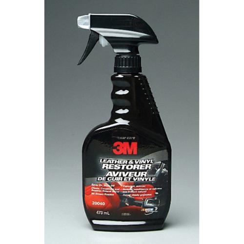 3M 39040 Leather and Vinyl Restorer, Deep Cleans and Conditions, Fresh Lemon Scent, 16 fl oz Bottle