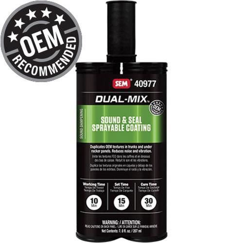 SEM Dual-Mix 40977 Sound and Seal Sprayable Coating, 7 oz Cartridge, Dark Gray, Liquid, 1 hr Curing