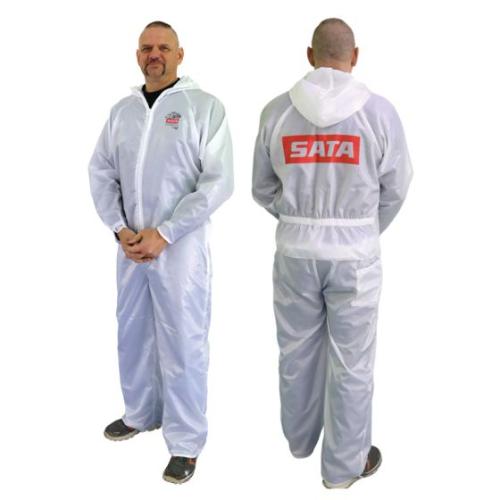 SATA Dan-Am 530054W Paint Suit, Medium, White, Elastic Waist