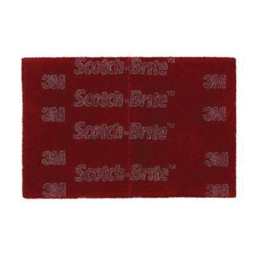 3M Scotch-Brite 64926 Non-Woven Hand Pad, 6 in W x 9 in L, A Very Fine Grade, Maroon