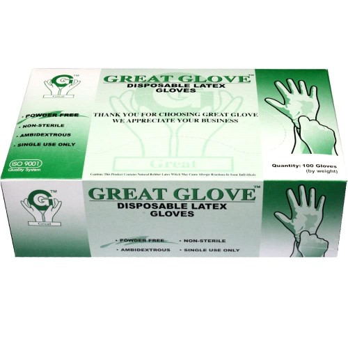 CCP PRE20020 Great Glove Latex Powder-Free Gloves, X-Large, Box of 95