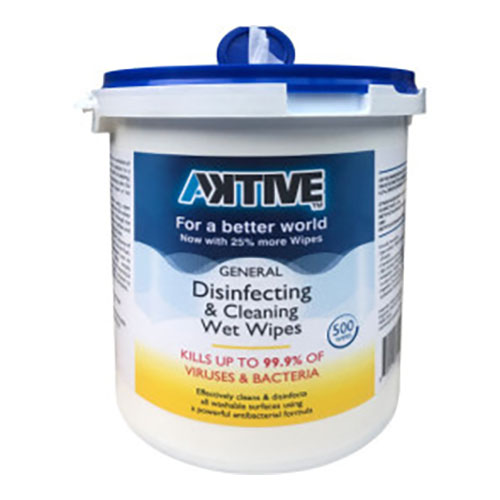 AKTIVE General Disinfecting & Cleaning Wet Wipes - 500 ct. Bucket (BP-AKTIVE). Sold Each